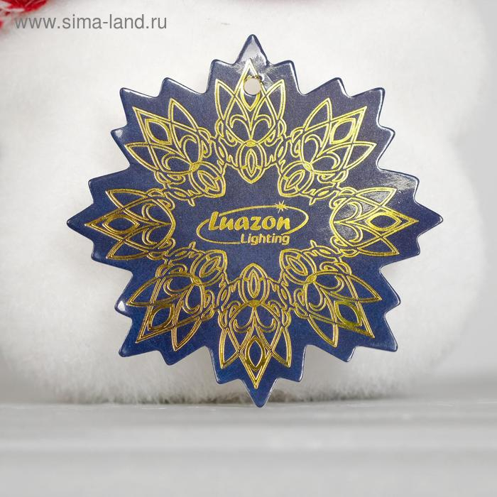 Светодиодная фигура &laquo;Мишка в шапке&raquo; 9 &times; 23 &times; 7 см, флок, батарейки CR2032х2 (в комплекте), свечение тёплое белое