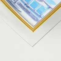 Фоторамка стекло 15х20 см "Золотой кант" горизонталь 23,5х20,5 см