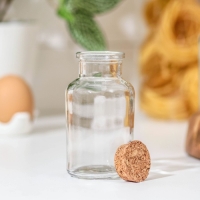 Набор баночек стеклянных для специй с пробковой крышкой Доляна &laquo;Парфе&raquo;, 180 мл, 11&times;5 см, 12 шт