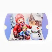 Коробка подарочная новогодняя складная &laquo;На санях&raquo; 11&times;8&times;2 см