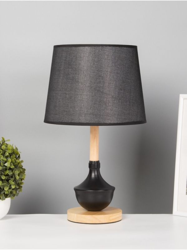 Лампа настольная BayerLux ЭКО "Тамара" 1х40Вт Е27 коричневый/черный 26х26х44см