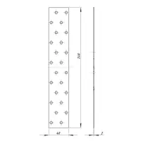 Пластина крепёжная 40 х 240 х 2 мм, оцинкованная