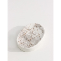 Набор аксессуаров для ванной комнаты Доляна &laquo;Розовое золото&raquo;, 3 предмета (мыльница, дозатор для мыла 350 мл, стакан 300 мл)