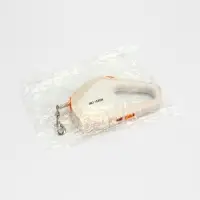 Рулетка - поводок для собак, лента 3 метра, белая/бежевая