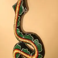 Сувенир интерьерный "Змея" дерево 50х13 см, цв. зелёный