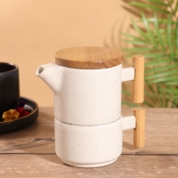 Набор для чаепития &laquo;Атика&raquo; керамический, белый, чайничек + кружка