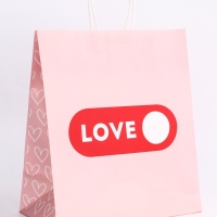 Пакет подарочный крафт "Любовь" 32 х 17,5 х 37 См