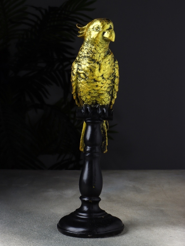 Фигура "Попугай на жердочке" 34х10х12 см, бронза