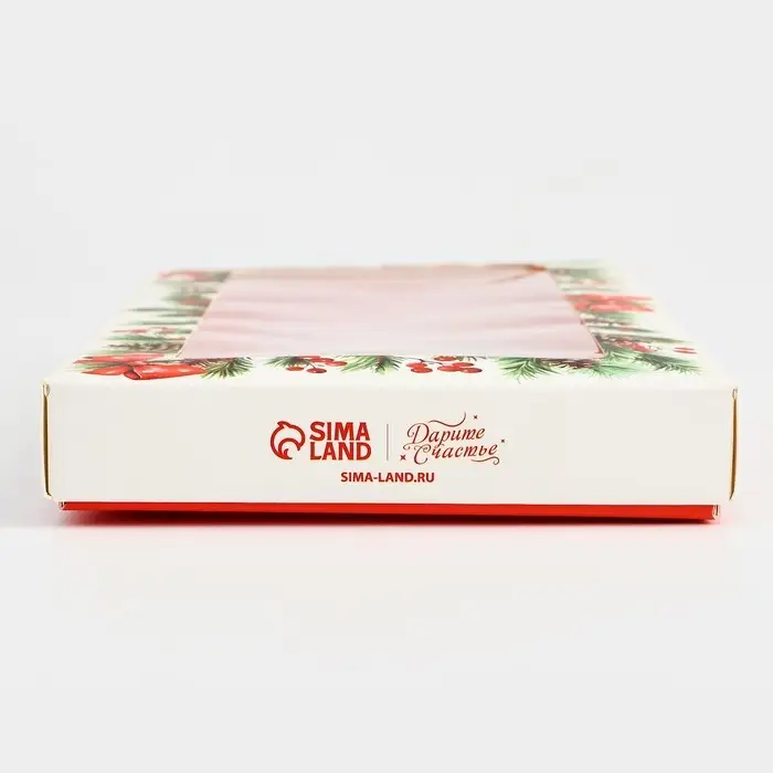 Коробка для шоколада &laquo;Новогодняя ботаника&raquo;, с окном, 9.4 х 1.7 х 18.4 см