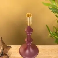 Подсвечник на 1 свечу "Баклажановый" 10х10х26 см