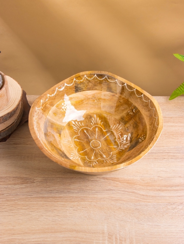 Салатник "Пряник" дерево манго 29х29х11 см