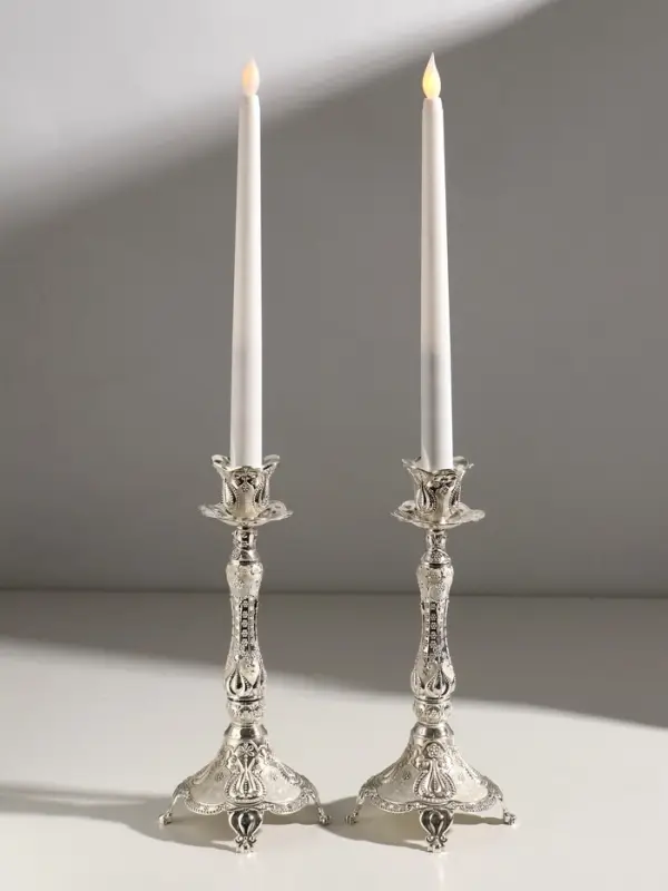 Подсвечник металл на 1 свечу 2,5 см "Деметра" набор 2 шт 9х9х23,5 см