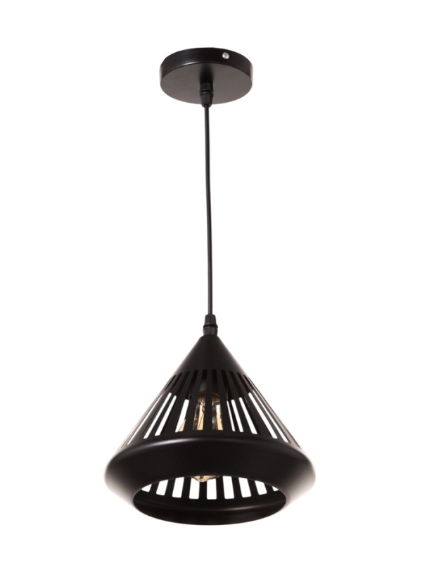 Светильник "Тень" 1х40Вт Е27 черный 20х20х19(+100)см