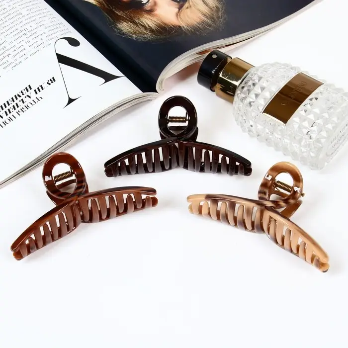 Крабик для волос &laquo;Джуна&raquo;, петля, 9 см, коричневый