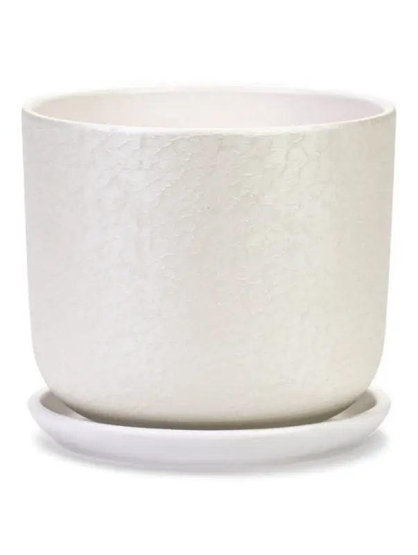 Горшок цветочный с поддоном 3 л, d18/h15,5 см белый керамика, "Перл" (М)