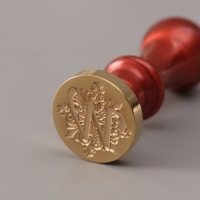 Печать для сургуча с пластиковой ручкой "Буква W на вензеле" 2,5х2,5х6,3 см