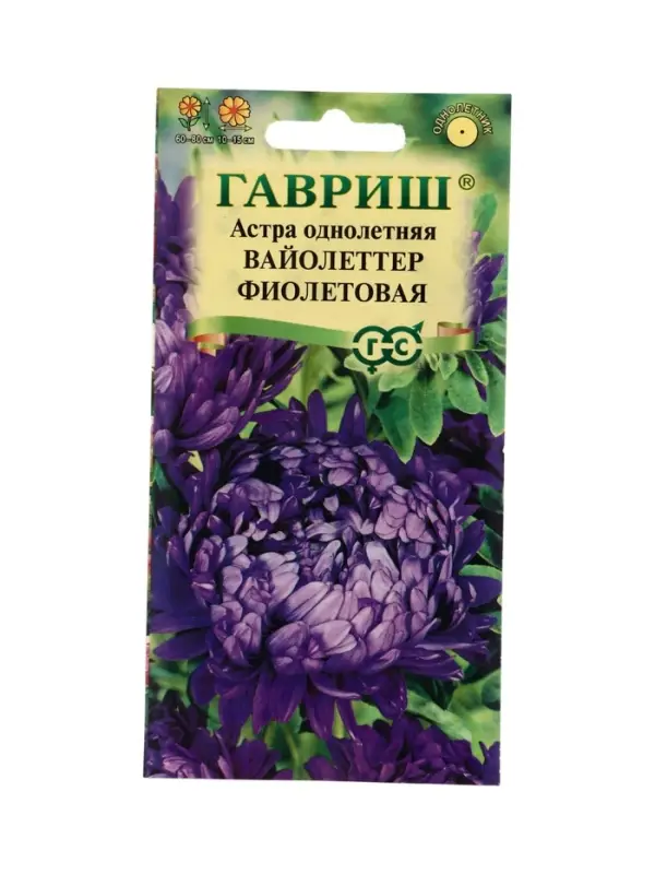 Семена цветов Астра Вайолеттер фиолетовая, однолетняя (пионовидная) 0,3 г