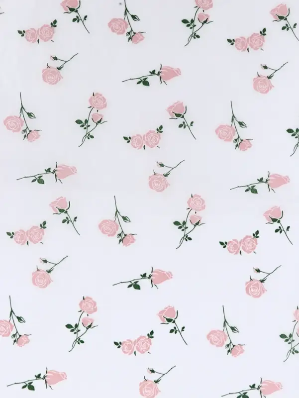 Бумага упаковочная тишью, &laquo;Садовые розы&raquo;, белый, 50 см &times; 70 см 17 грамм