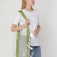 Шопер Clear Fest, прозрачный с зелеными ручками
