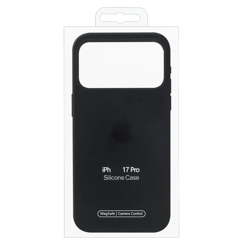 Чехол iPh 17 Pro Silicon Case 100% ORG (MagSafe + анимация NFC Clear) c LOGO Black