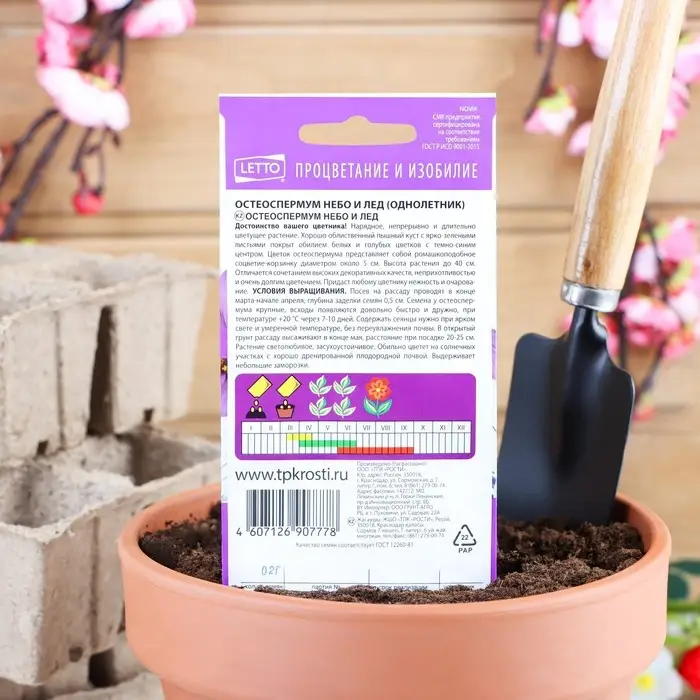 Семена цветов Остеоспермума "Небо и лед", смесь, О, 0,2г