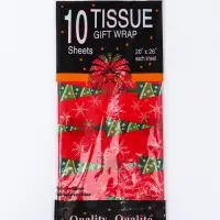 Бумага упаковочная тишью "Зимний лес", красная, 50 х 66 см