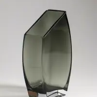 Ваза стекло настольная "Эйми" 20х11 см, серый