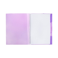 Тетрадь-папка А4 80л кл "FolderBook", пласт обл на закрыт греб с клапан на резинке, фиолет