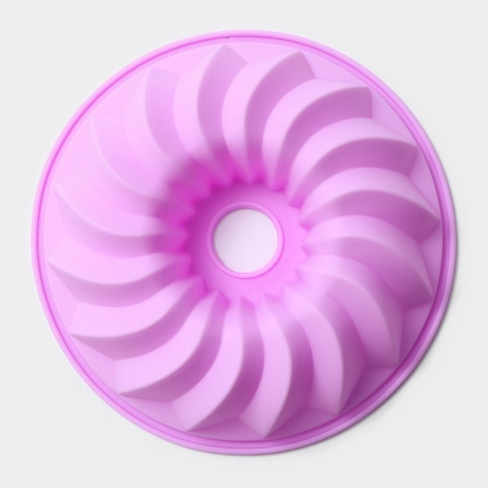 Форма для выпечки Доляна &laquo;Немецкий кекс. Заварное&raquo;, силикон, d=22,5 см, цвет сиреневый