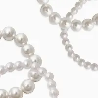 Браслет "Бусины жемчуга" (набор 7 шт), №6,8,10,14, цвет белый