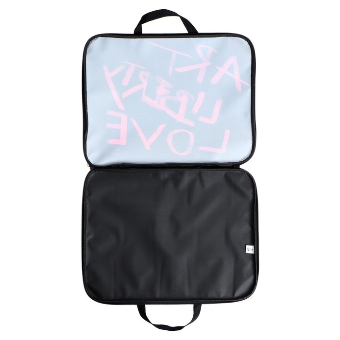 Папка для чертежей и рисунков А3, 470 х 350 х 20 мм, с ручками, текстильная, Calligrata Art love