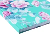 Колледж-тетрадь в твердой обложке 7БЦ, А4, 160 листов, Цветы на мятном фоне, блок в клетку, матовая ламинация, ВЫБОРОЧНЫЙ ЛАК