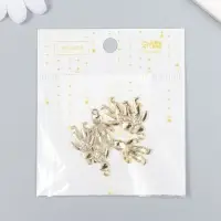 Металлический элемент, декоративная подвеска &laquo;Арт Узор. Мальчик с сердечком&raquo;, стразы, золото, 1.5&times;2.2 см