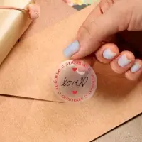 Наклейки для подарков и цветов &laquo;С любовью&raquo;, винил, 9.3 х 16 см