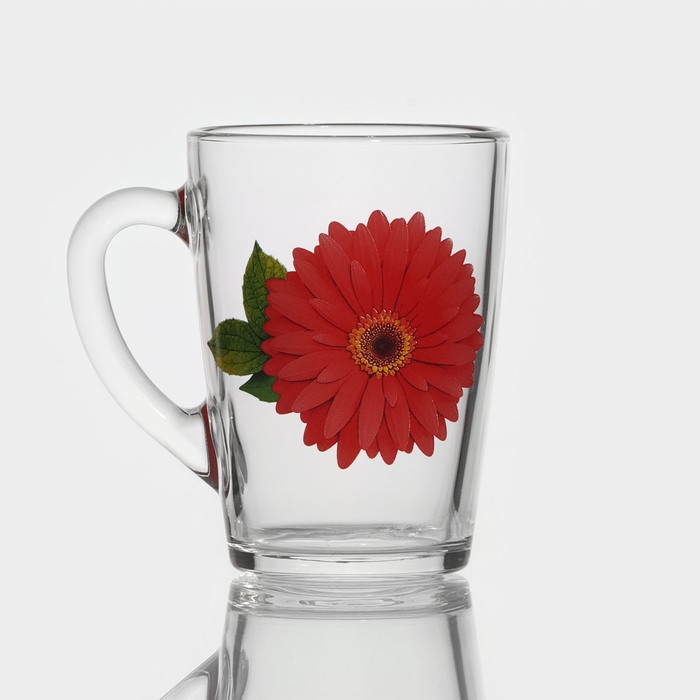 Кружка стеклянная &laquo;Коллекция цветов&raquo;, 300 мл, рисунок МИКС
