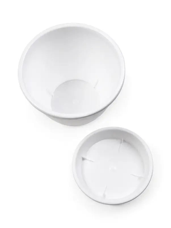 Горшок для цветов с поддоном 2,1 л d18 см h14 см "Цветочек" белый