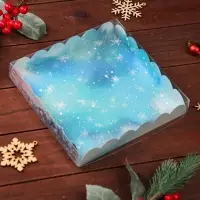 Коробка для печенья, &laquo;Зимний лес&raquo;, 18&times;18&times;3 см, Новый год