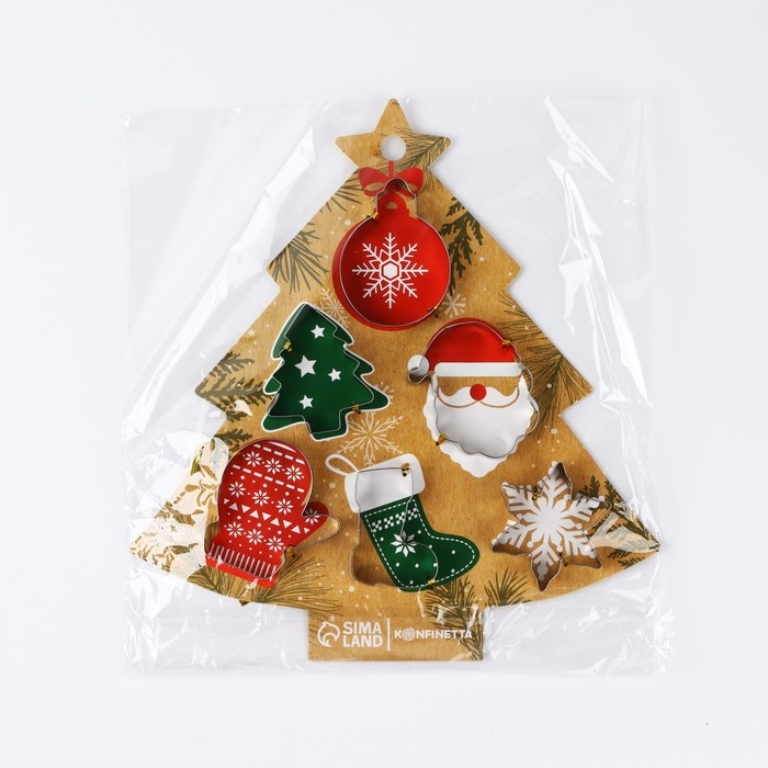 Новый год. Набор форм для печенья &laquo;Праздник&raquo;, 6 шт