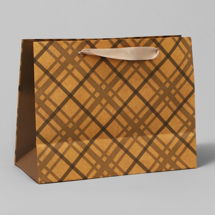 Пакет подарочный крафтовый горизонтальный, упаковка, &laquo;Лучшему во всём&raquo;, MS 23 х 18 х 8 см