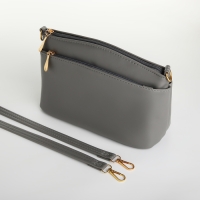 Сумка женская кросс-боди на молнии, цвет серый