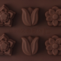 Форма для конфет и шоколада Доляна &laquo;Поляна&raquo;, силикон, 20,5&times;10,5&times;1,5 см, 15 ячеек (2,3&times;2,3 см), цвет коричневый