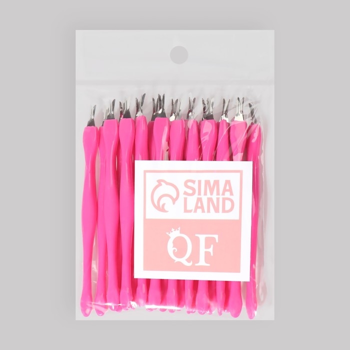 Триммер - пушер для кутикулы, 11 см, набор 20 шт, цвет розовый