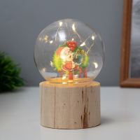 Ночник &laquo;Шар-дед мороз с подарком&raquo; LED 3хAG10 шар 8см 6,5х6,5х11,5см