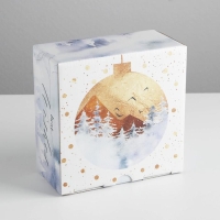 Коробка подарочная новогодняя складная &laquo;Best wishes&raquo;, 15 х 15 х 7 см, Новый год