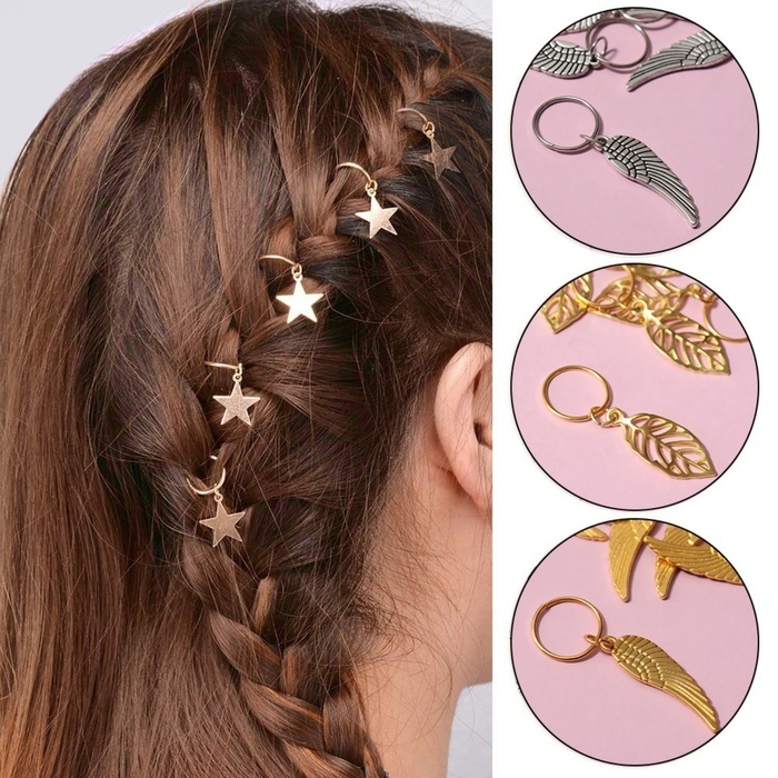 Пирсинг для волос &laquo;Крылья&raquo;, 4,1 &times; 1 см, 10 шт, цвет серебристый