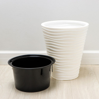 Кашпо для цветов со вставкой &laquo;Дюна&raquo;, 19,5 л, цвет белый