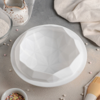 Форма для муссовых десертов и выпечки KONFINETTA &laquo;Кристалл&raquo;, силикон, 19&times;9,8 см, цвет белый