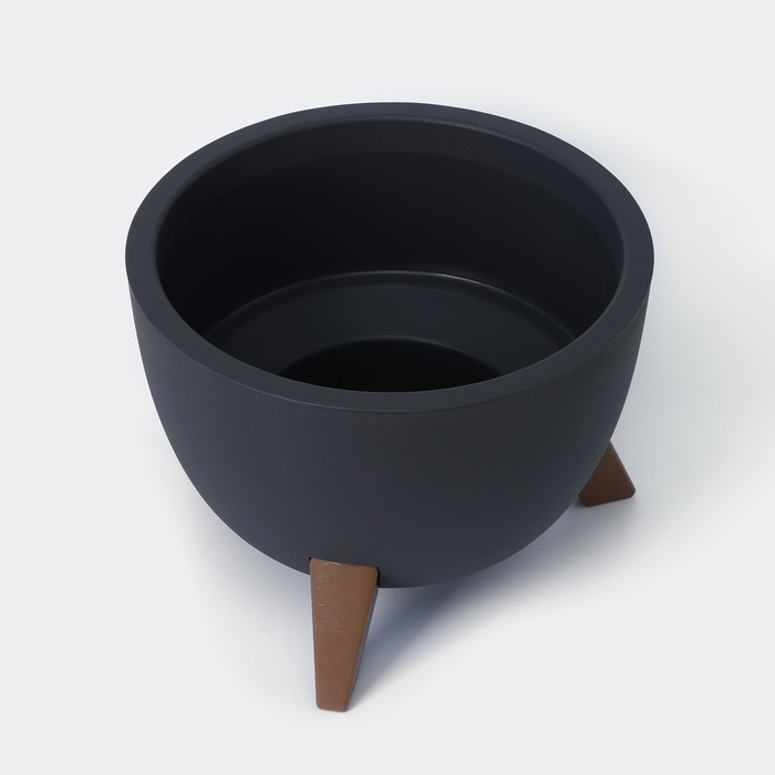 Кашпо на ножках &laquo;Флориан&raquo;, 4,2 л, d=25 см, h=18,5 см, цвет графитовый