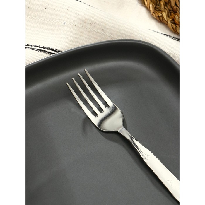 Вилка столовая детская &laquo;Колобок&raquo;, h=15 см, толщина 1,5 мм, цвет серебряный