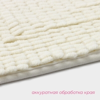 Коврик для дома Доляна &laquo;Букли длинные&raquo;, 40&times;60 см, длина букли 2 см, цвет молочный